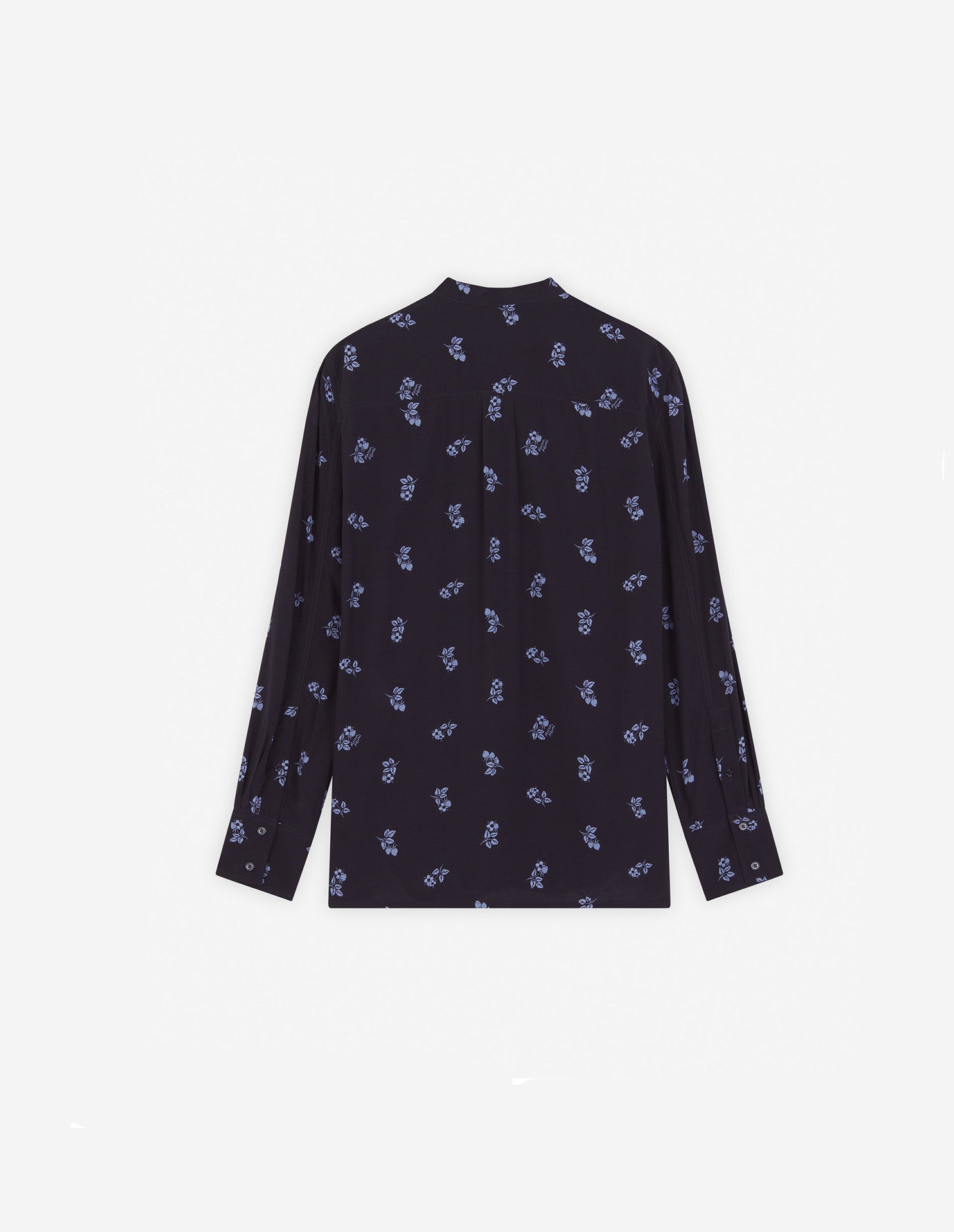 Chemise fluide imprimée à col mao - Navy