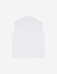 Sleeveless blouse with embroidery - White