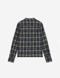 Jacquard shirt with mao collar - Navy & Ash Tree
