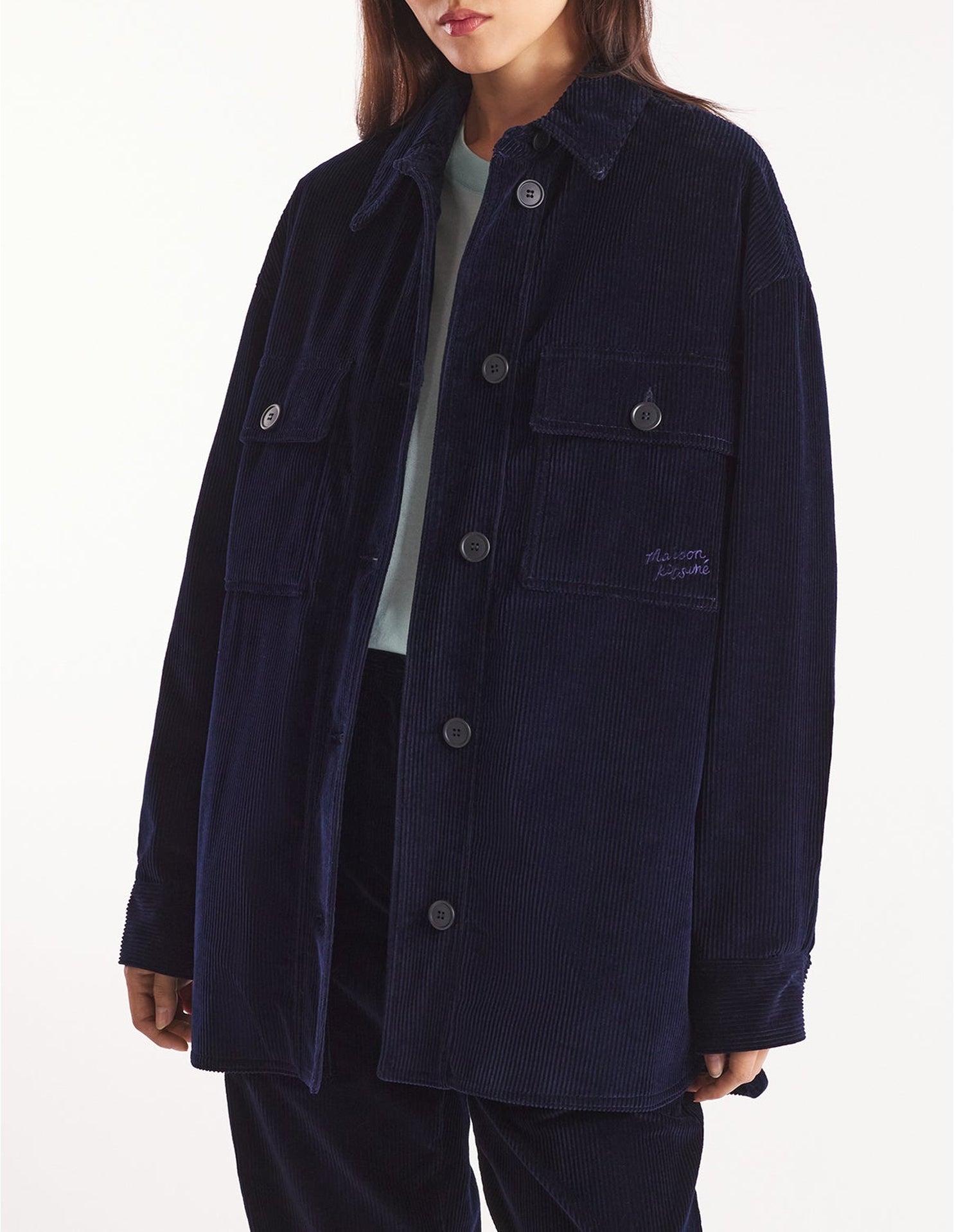 Surchemise oversize en velours côtelé - Navy