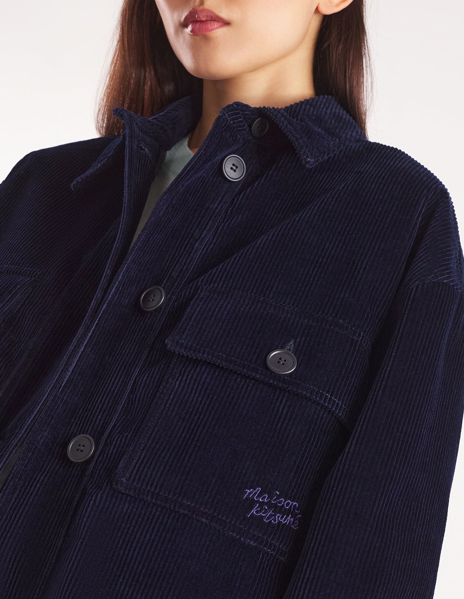 Surchemise oversize en velours côtelé - Navy