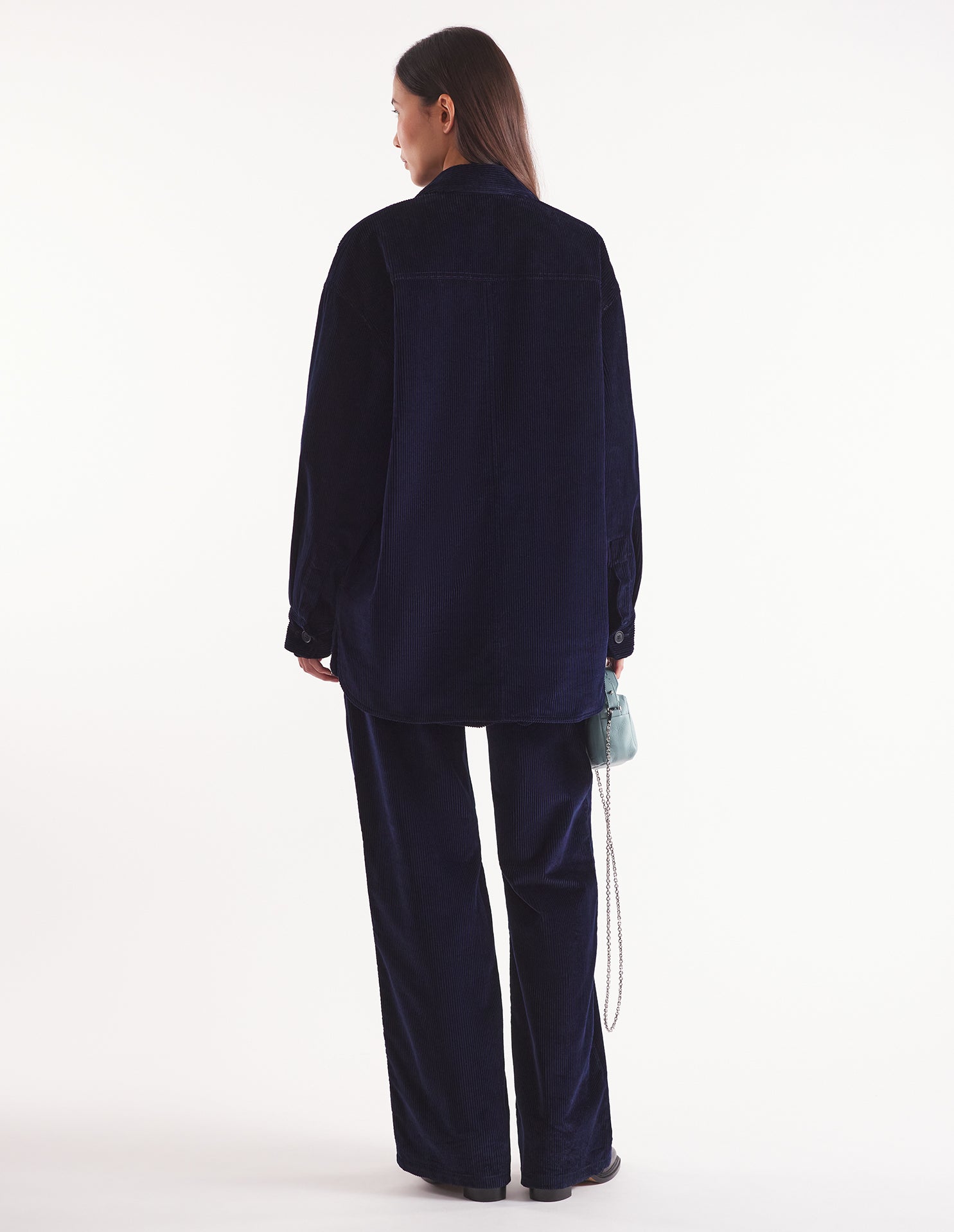 Surchemise oversize en velours côtelé - Navy