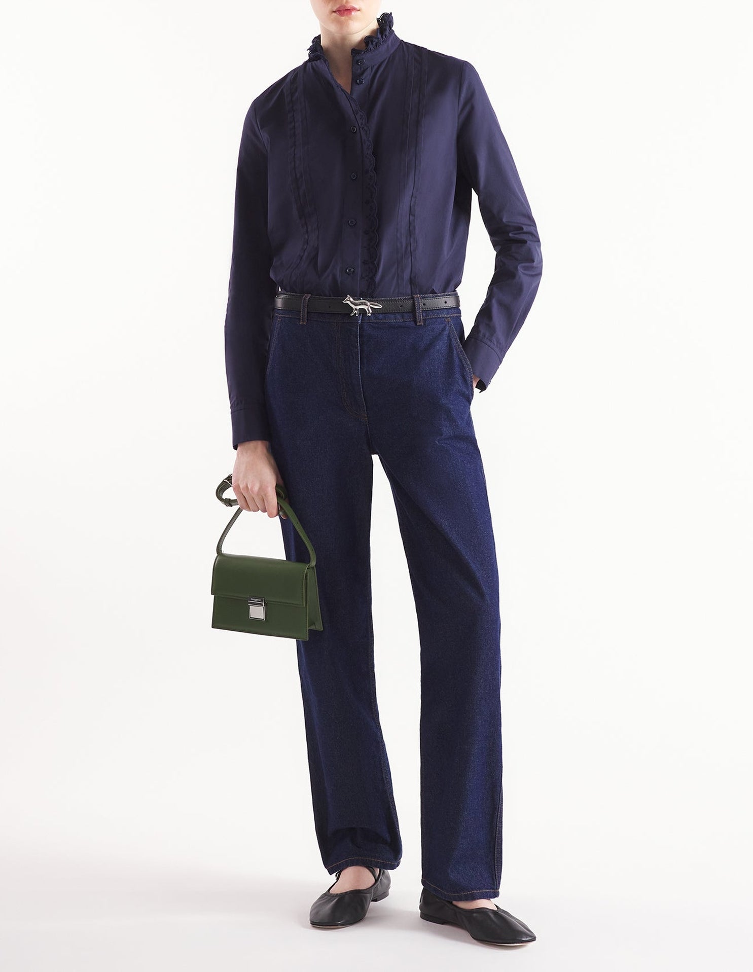 Chemise avec broderies anglaises - Navy