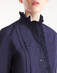 Chemise avec broderies anglaises - Navy