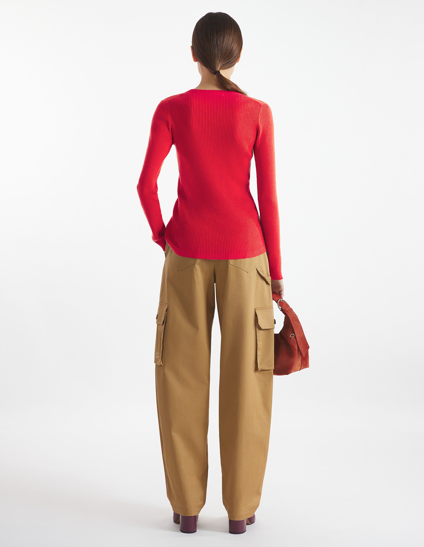 Cardigan Baby Fox avec écusson en laine - Autumn Red