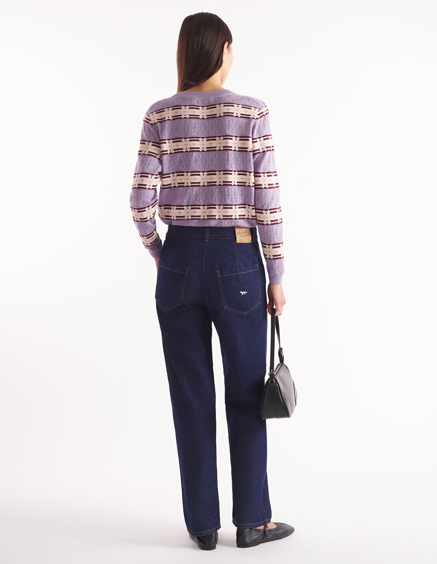 Cardigan à motif et manches longues en maille - Lunar Grey & Redstar