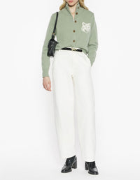Cardigan à col montant Fox Head en laine - Sea Foam & Solitary Star