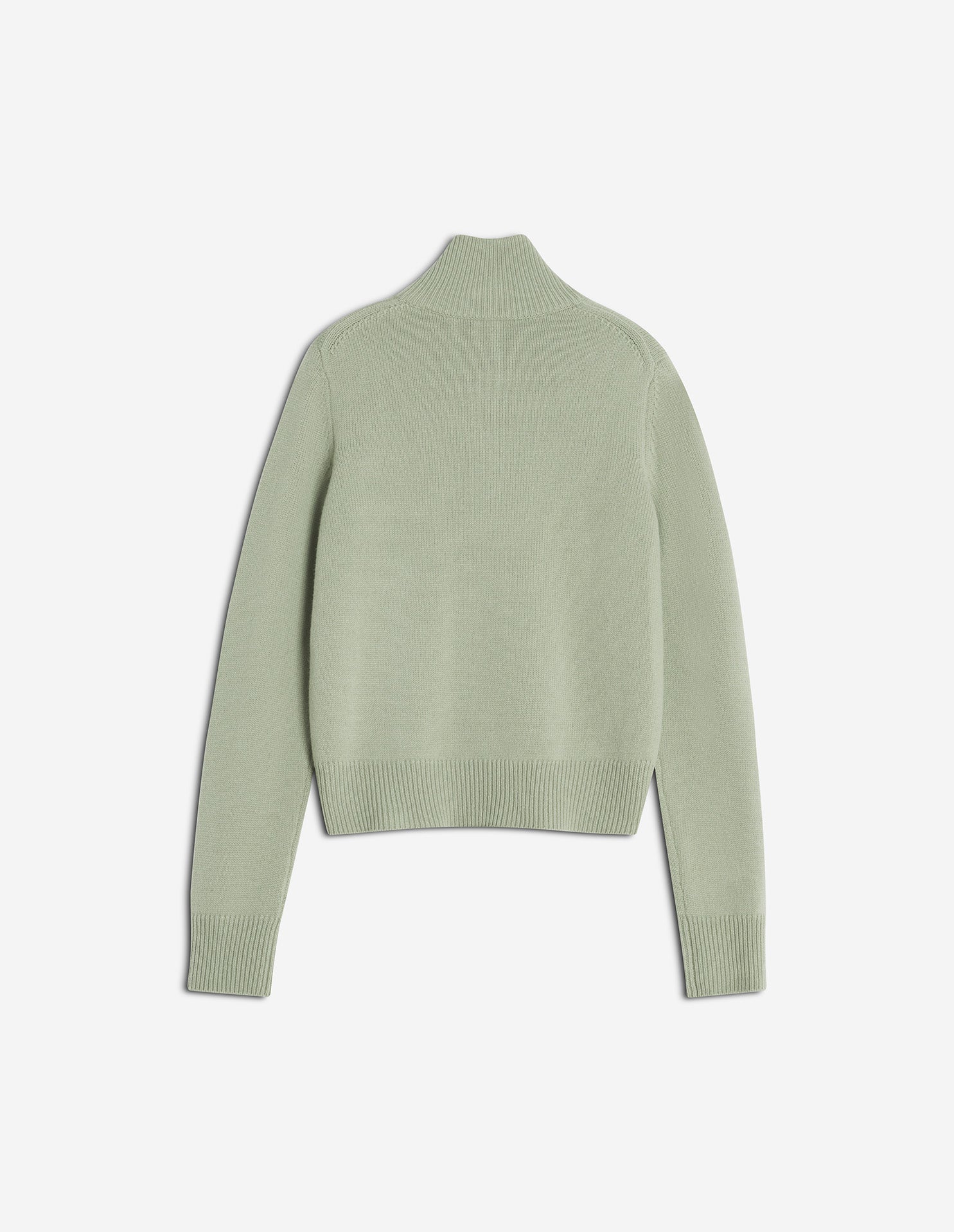 Fox Head Intarsia Merino High Neck Cardigan - Sea Foam/Solitary Star