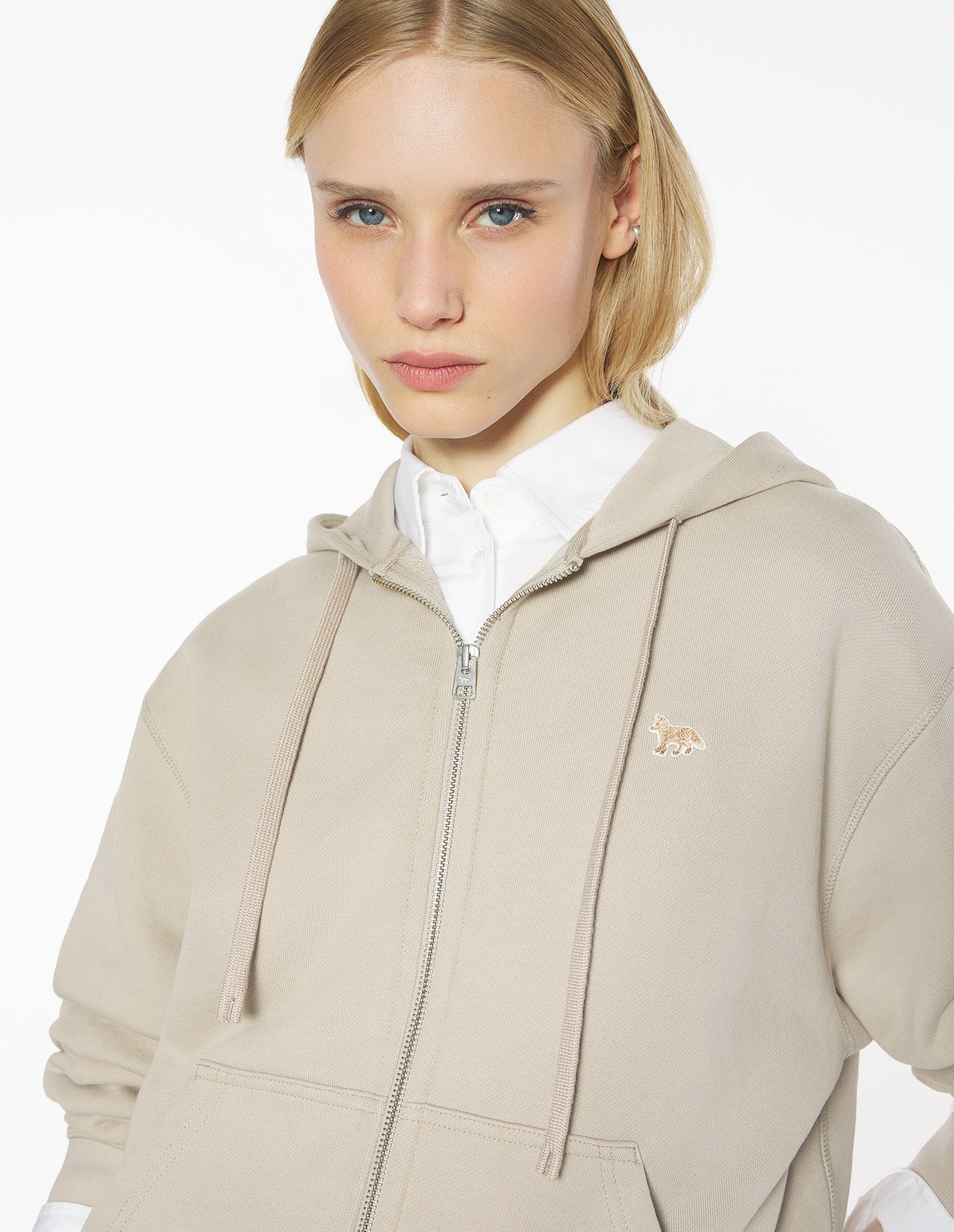 Baby Fox Zipped Hoodie - Pure Cashmere