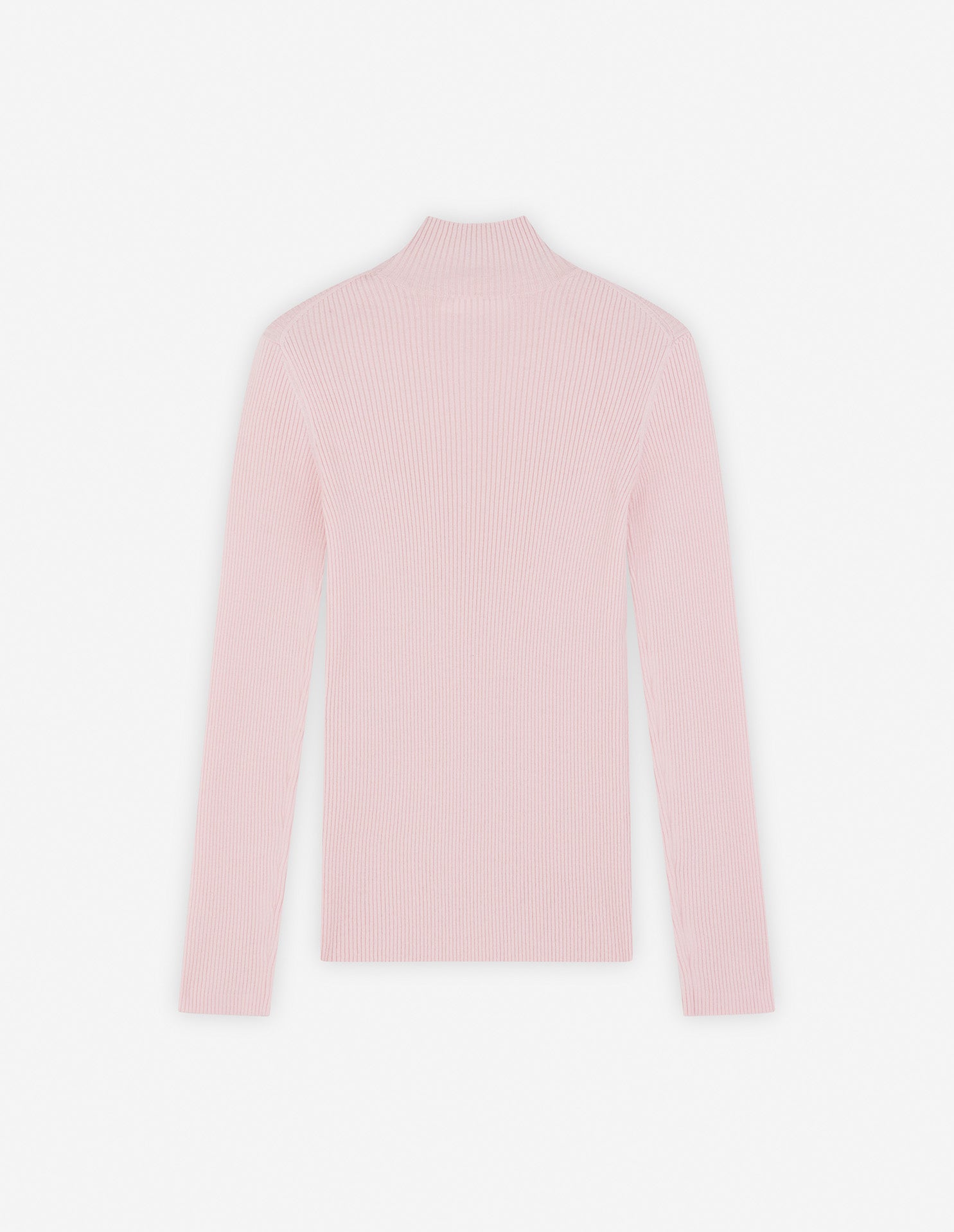 Pull Baby Fox côtelée à col montant en laine - Pale Pink
