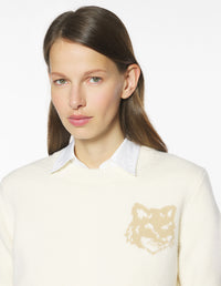 Fox Head Intarsia Merino Jumper - Solitary Star/Safari