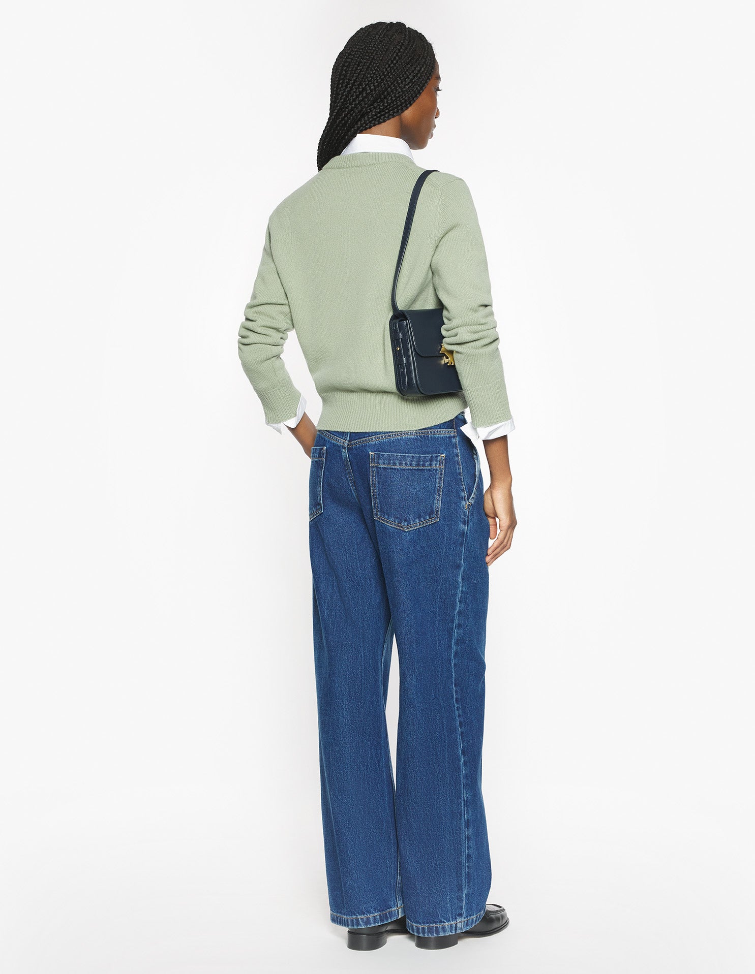 Fox Head Intarsia Merino Jumper - Sea Foam/Solitary Star