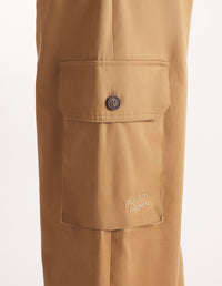 Pantalon cargo avec broderie - Chino Beige
