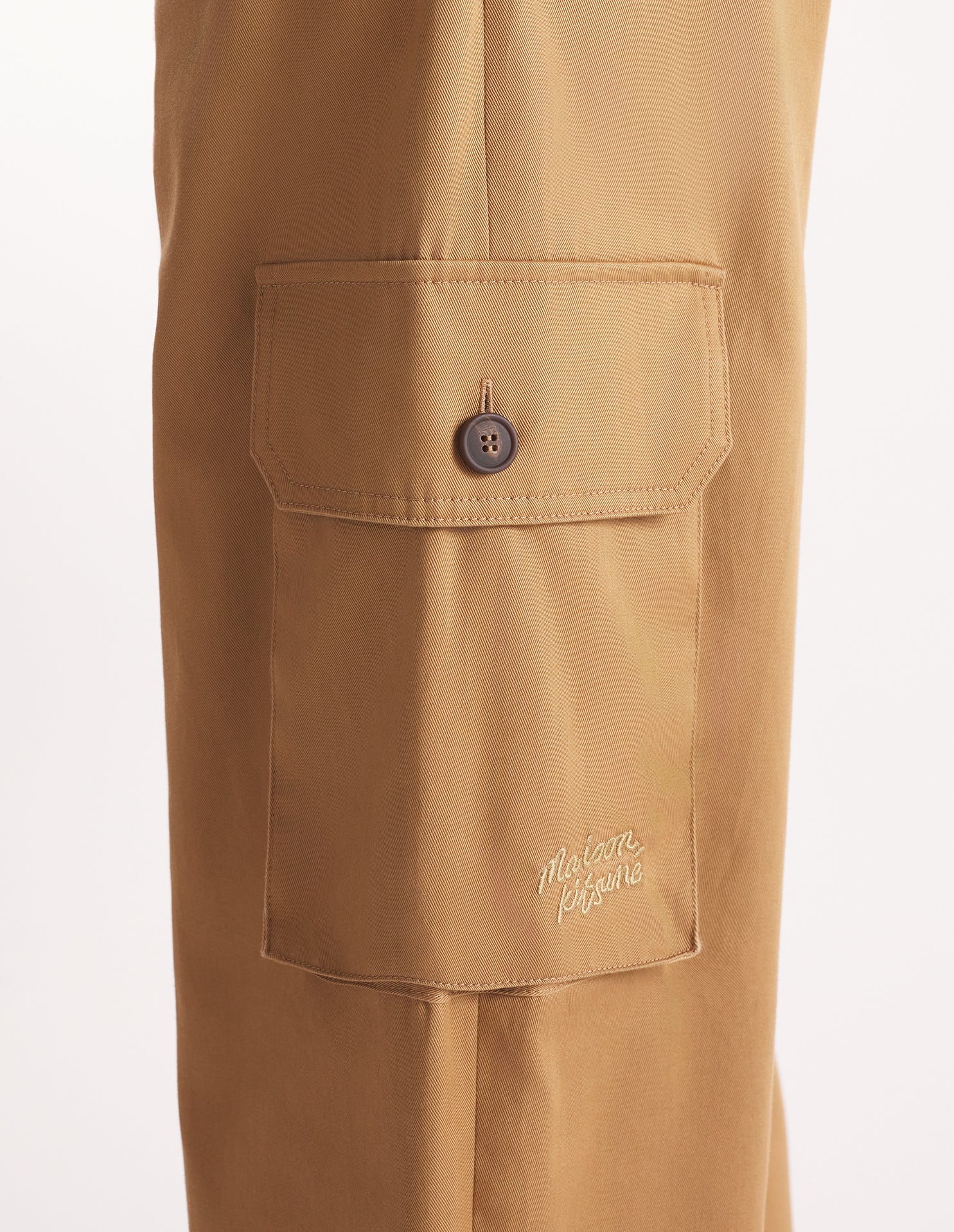 Pantalon cargo avec broderie - Chino Beige