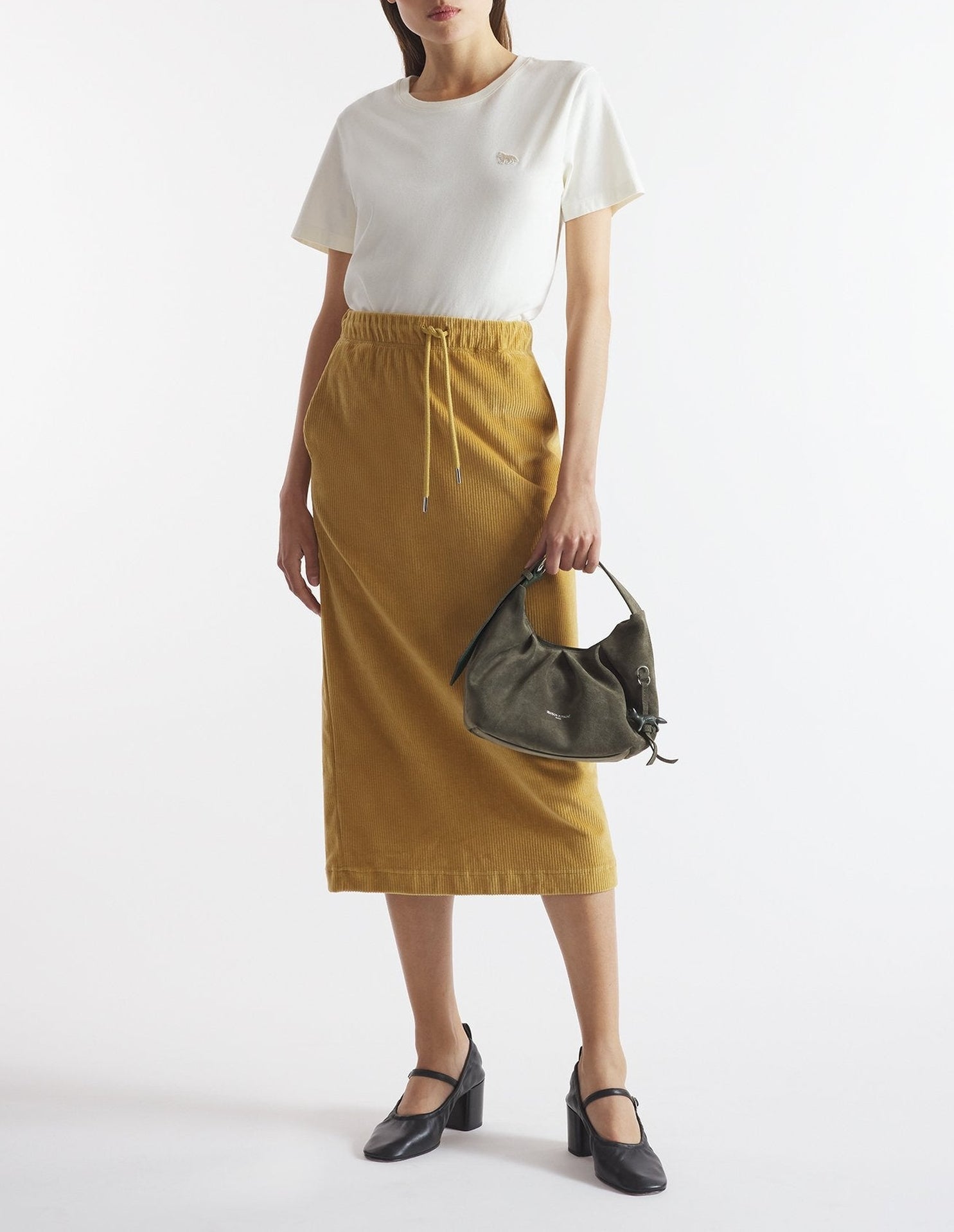 Jupe longue en velours - Chino Beige