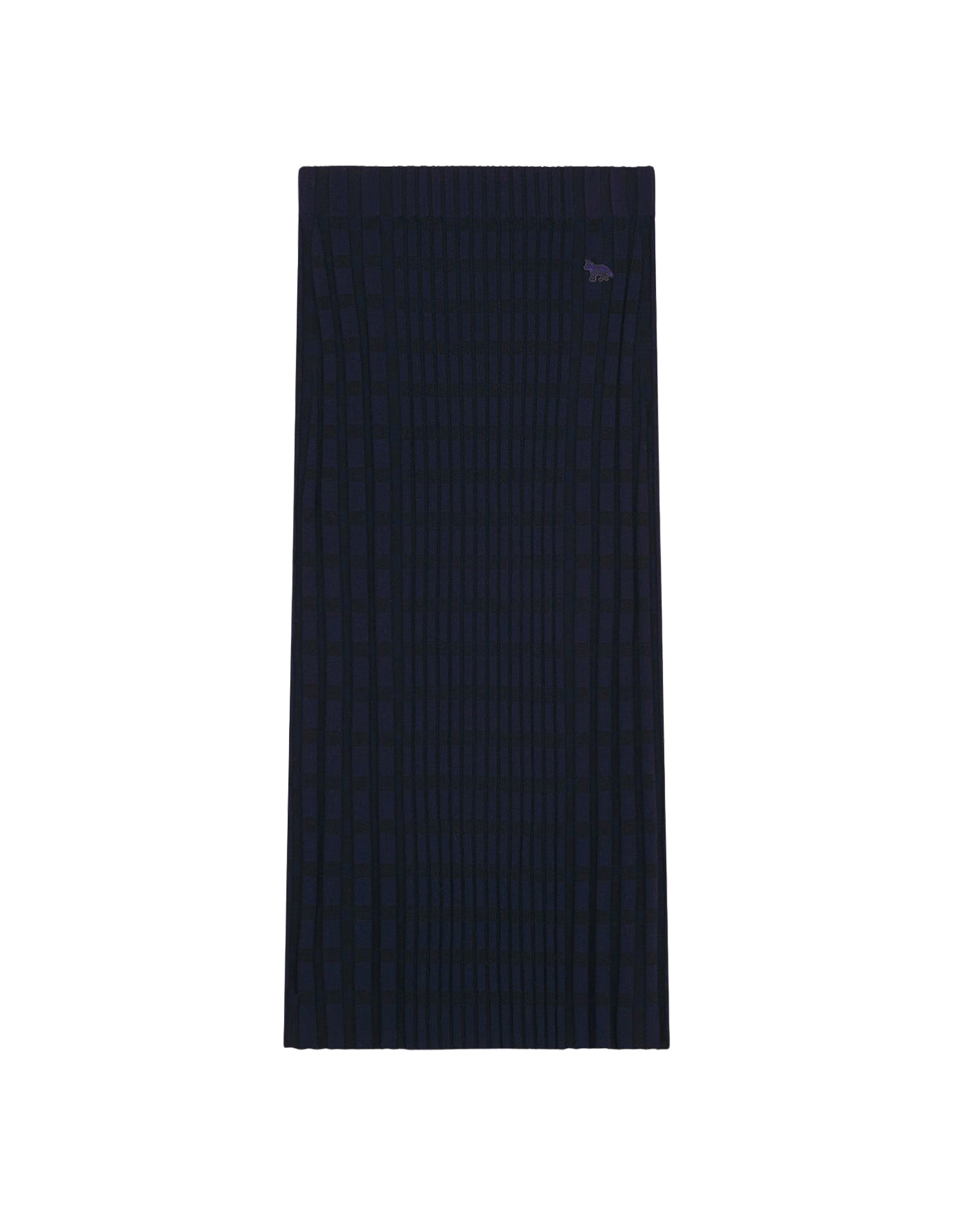 Jupe midi Baby Fox en laine - Eclipse Blue & Black