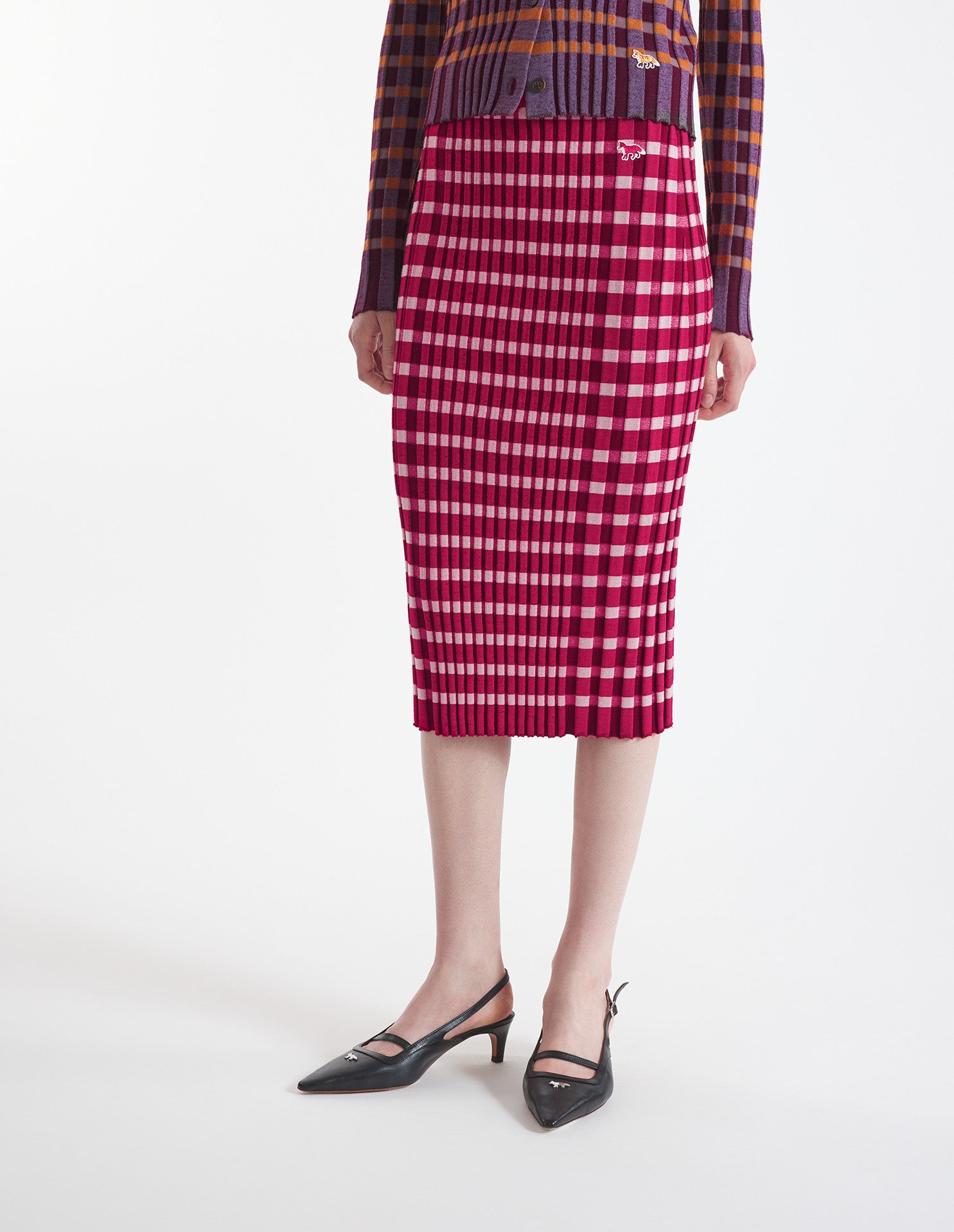 Jupe midi Baby Fox en laine - Winterberry Gum