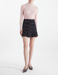 Short pleated skirt - Black