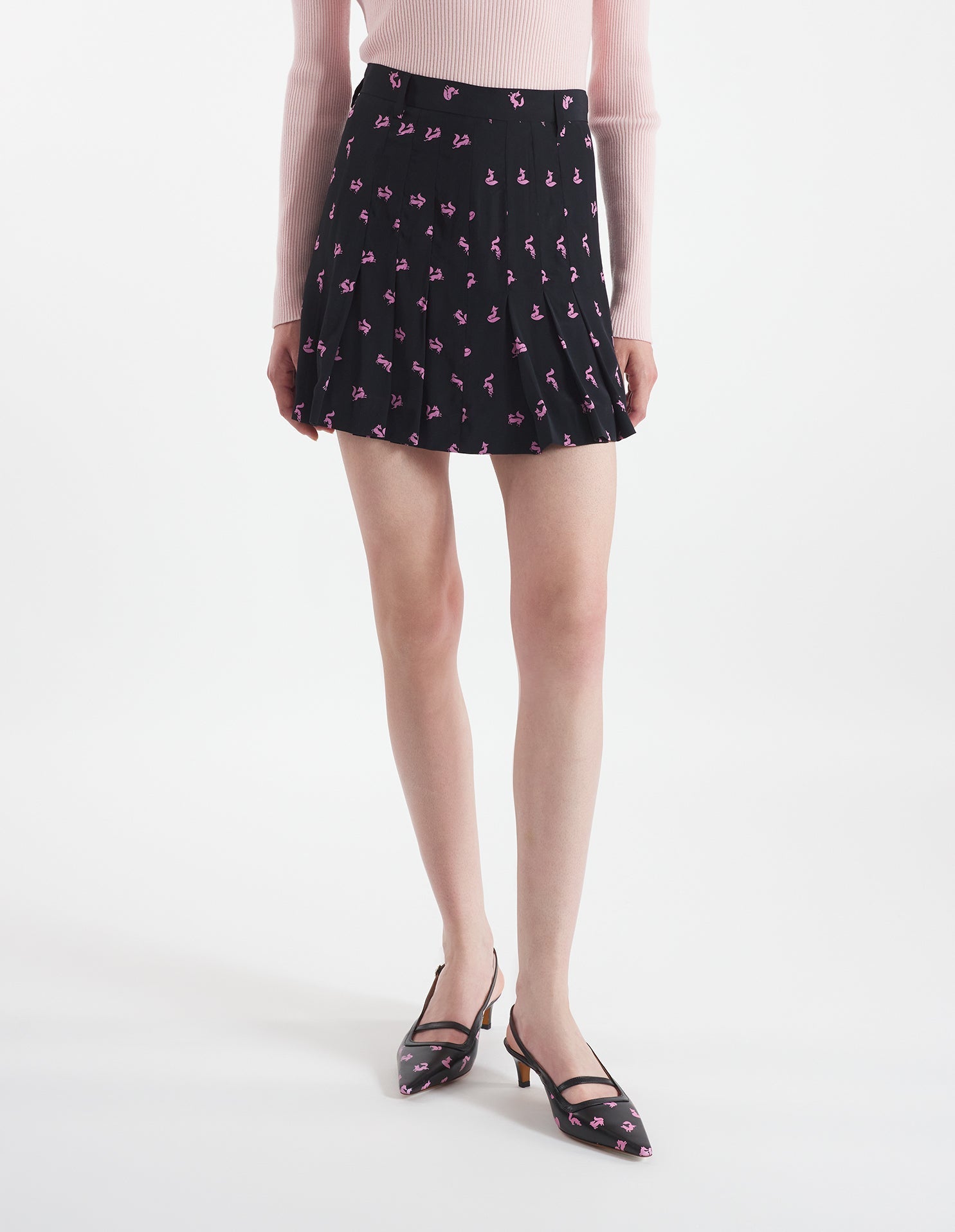 Short pleated skirt - Black