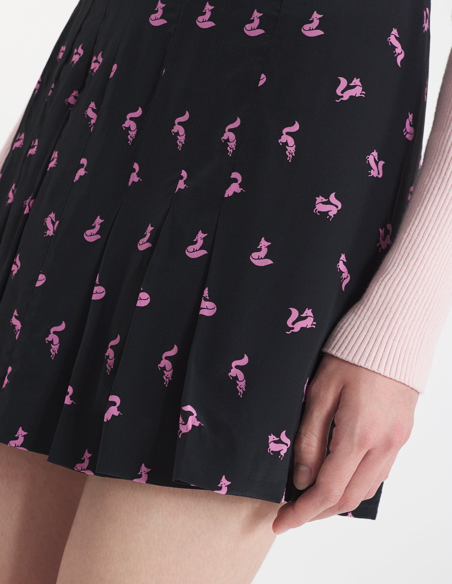 Short pleated skirt - Black