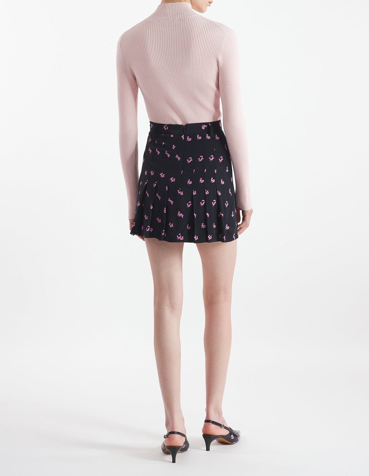 Short pleated skirt - Black