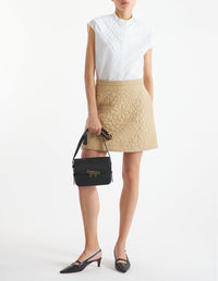 Short skirt with quilted pattern - Chino Beige