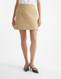 Short skirt with quilted pattern - Chino Beige