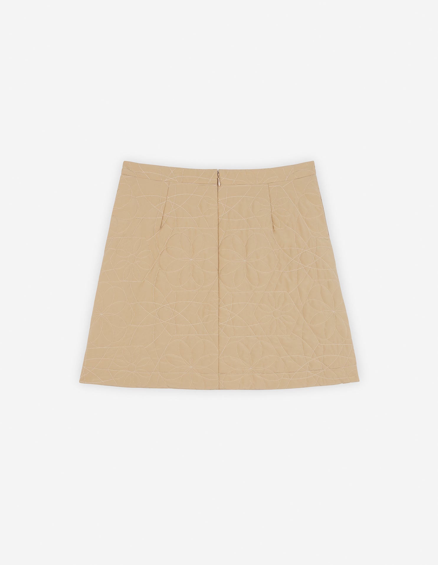 Short skirt with quilted pattern - Chino Beige