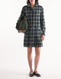 Robe chemise courte et plissée - Navy & Ash Tree