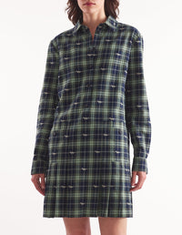 Robe chemise courte et plissée - Navy & Ash Tree
