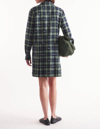 Robe chemise courte et plissée - Navy & Ash Tree