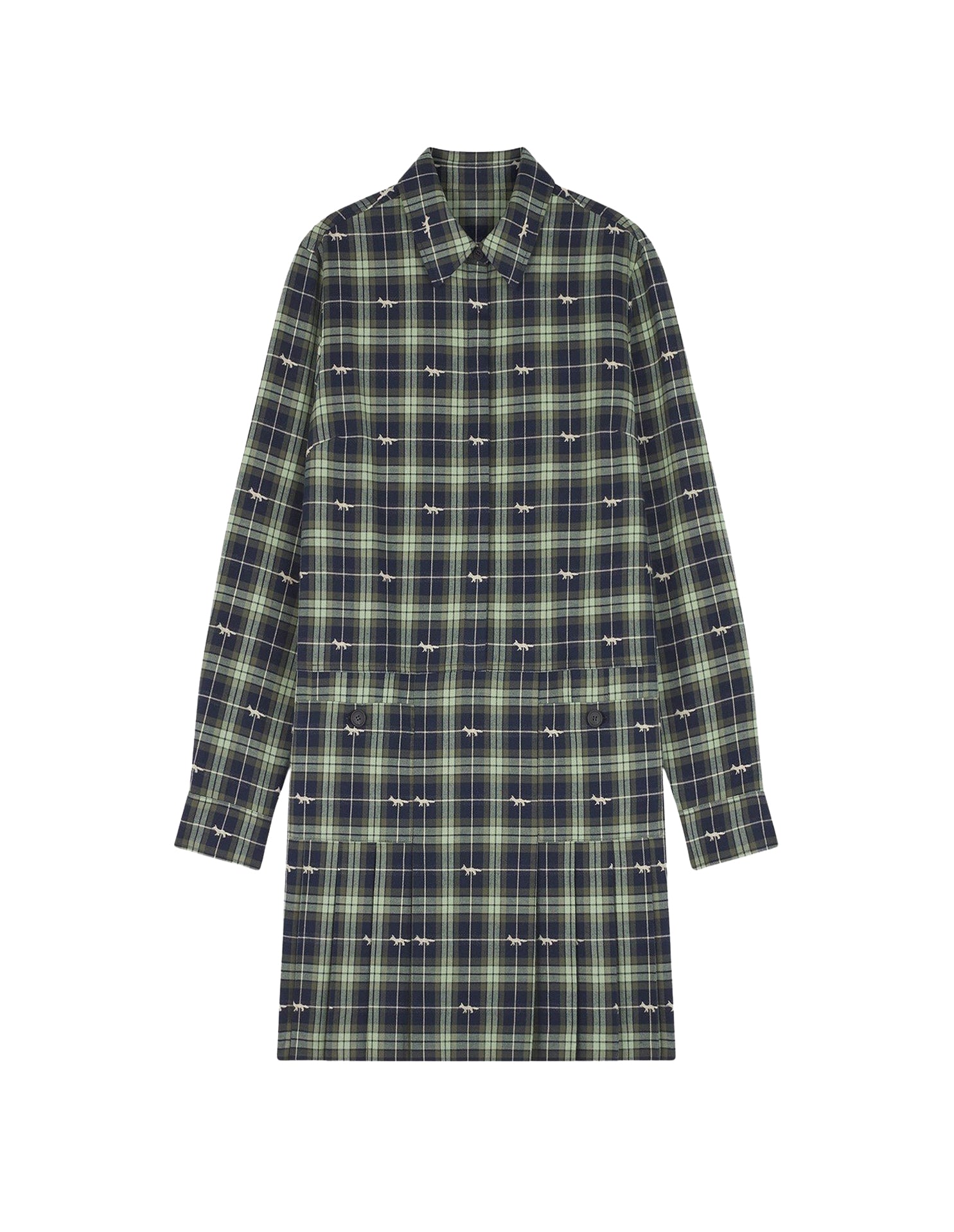 Robe chemise courte et plissée - Navy & Ash Tree