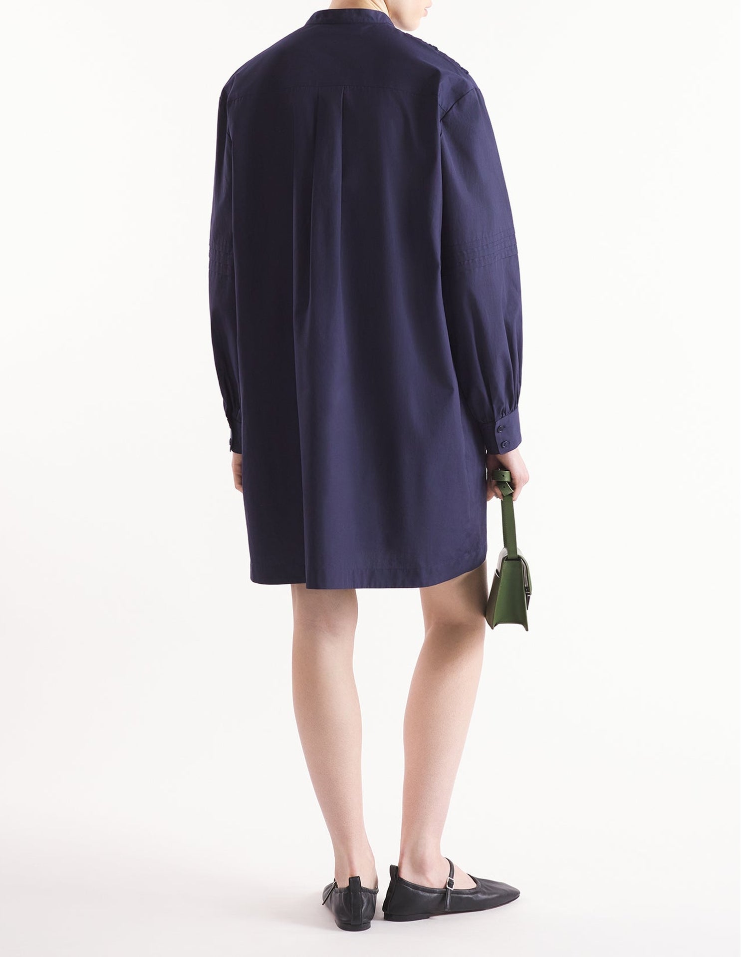 Robe chemise avec broderies anglaises - Navy