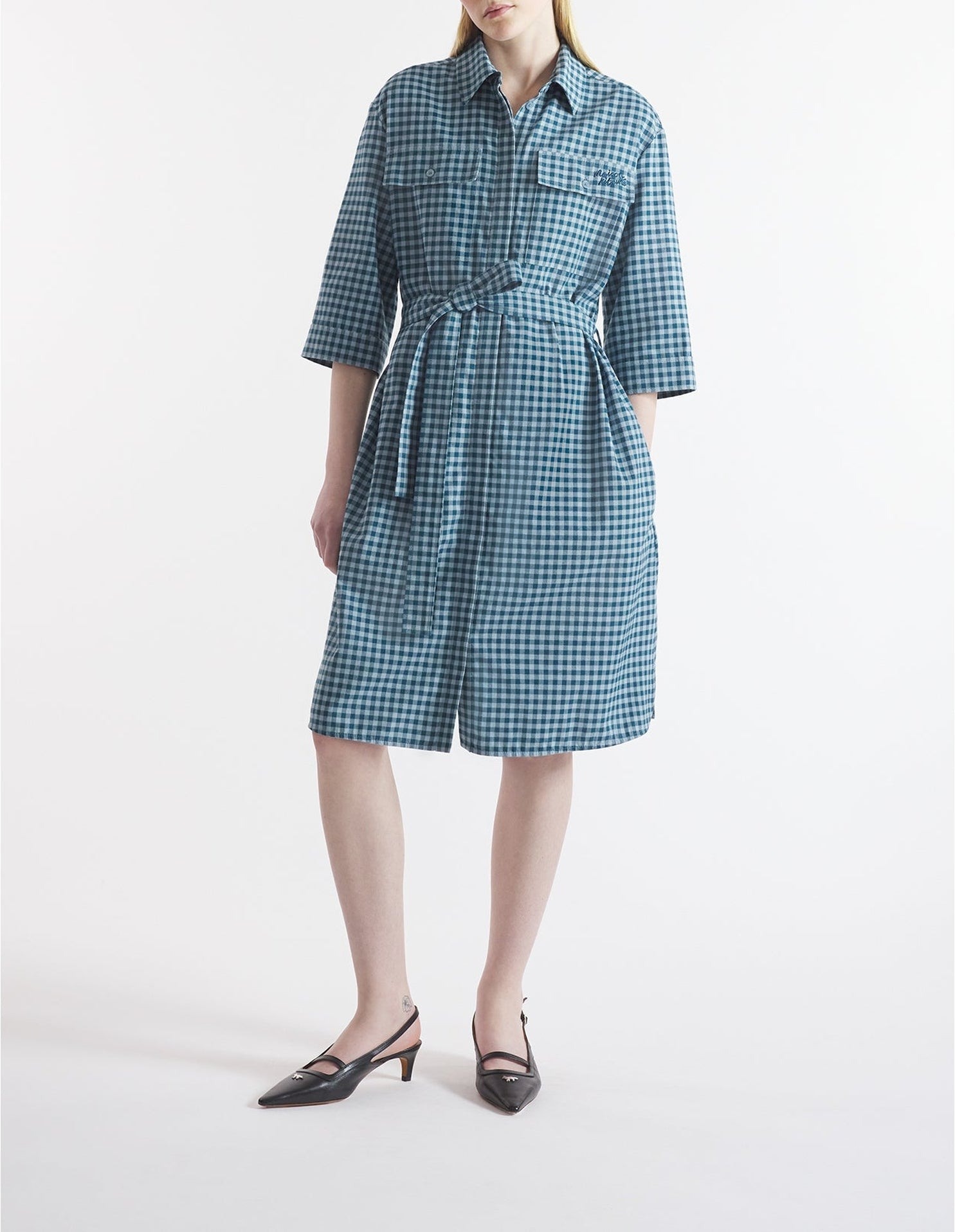 Robe chemise à double poche - Lake Blue & Placid