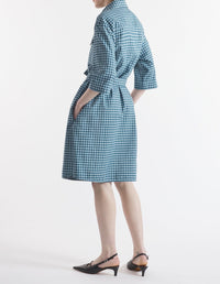Robe chemise à double poche - Lake Blue & Placid