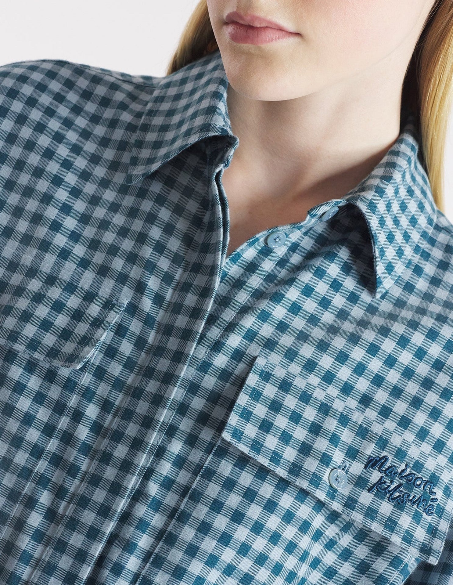 Robe chemise à double poche - Lake Blue & Placid