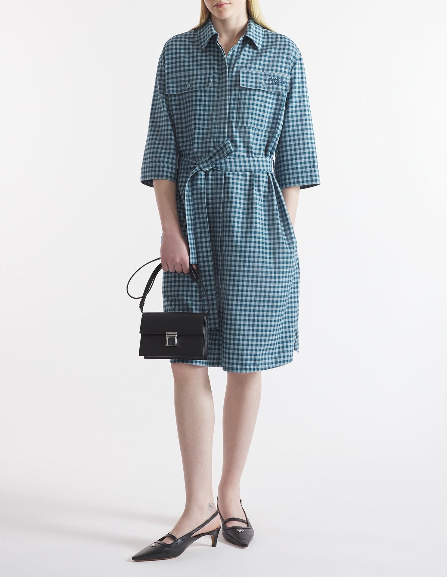 Robe chemise à double poche - Lake Blue & Placid