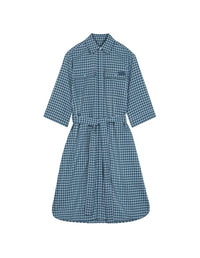 Robe chemise à double poche - Lake Blue & Placid
