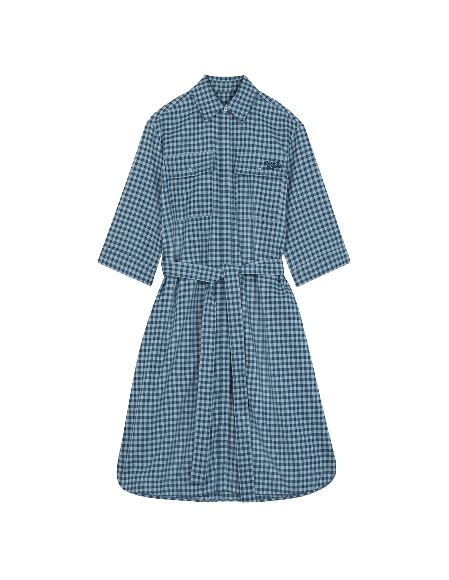 Robe chemise à double poche - Lake Blue & Placid