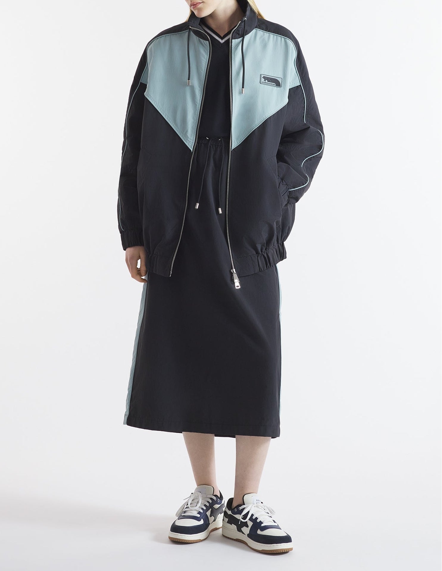 Oversized jacket with Flash Fox patch - Placid & Black