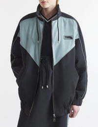 Oversized jacket with Flash Fox patch - Placid & Black