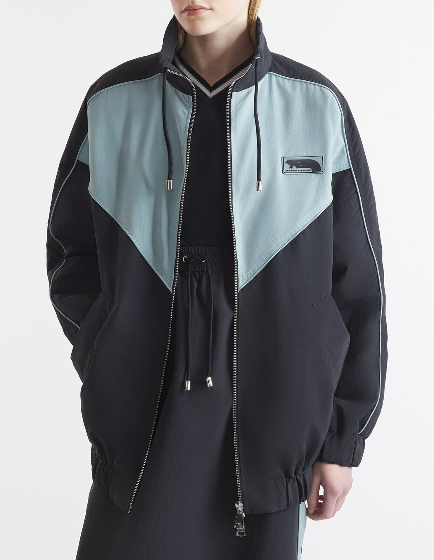 Oversized jacket with Flash Fox patch - Placid & Black