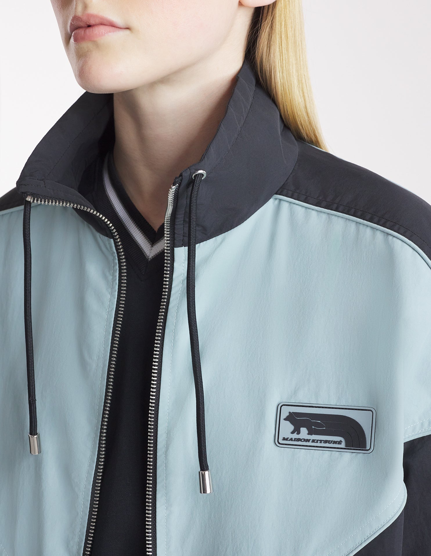 Oversized jacket with Flash Fox patch - Placid & Black