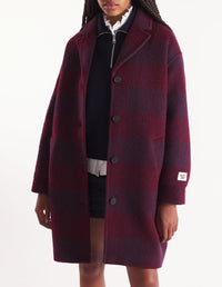 Brushed wool coat - Purple & Redstar