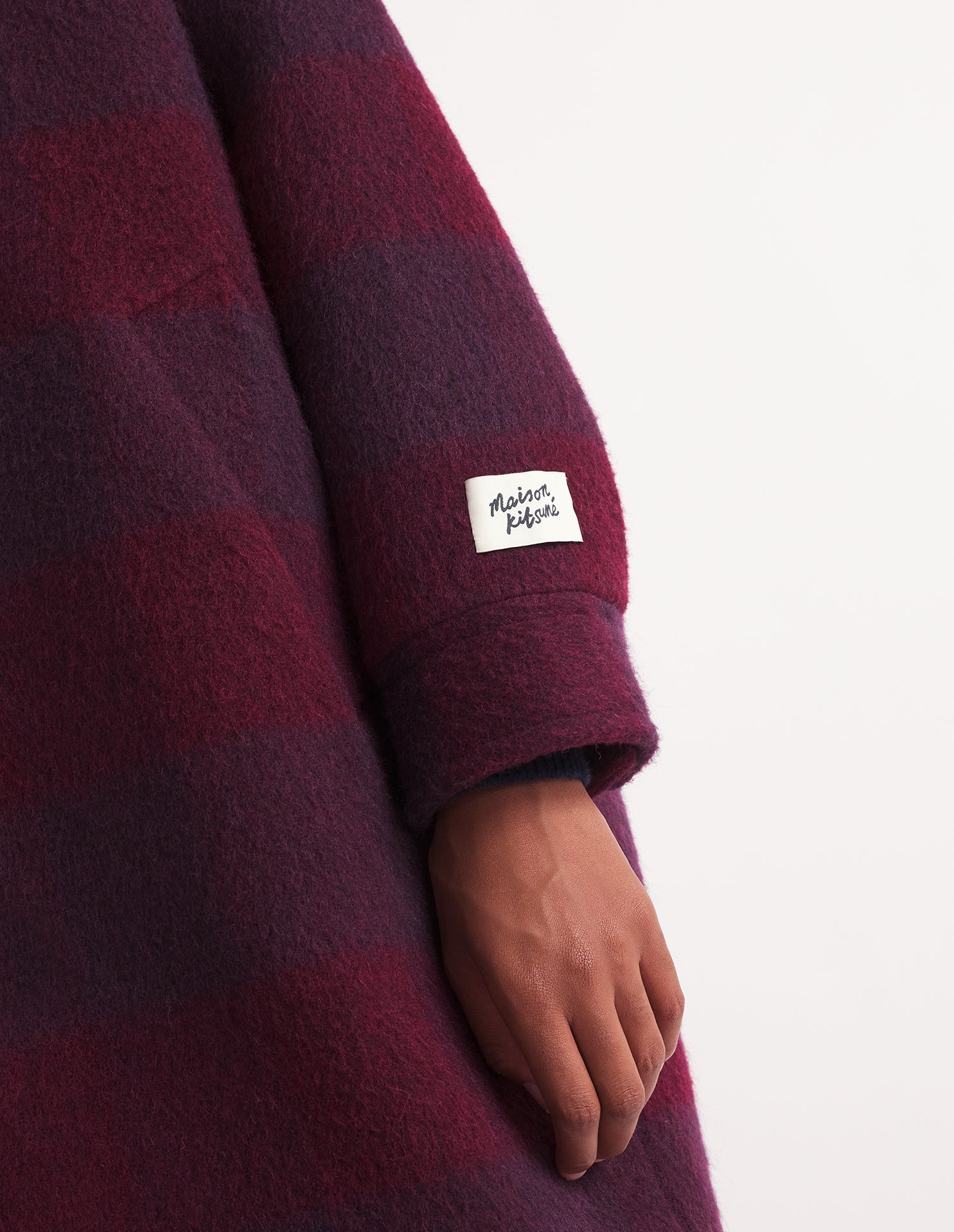 Brushed wool coat - Purple & Redstar