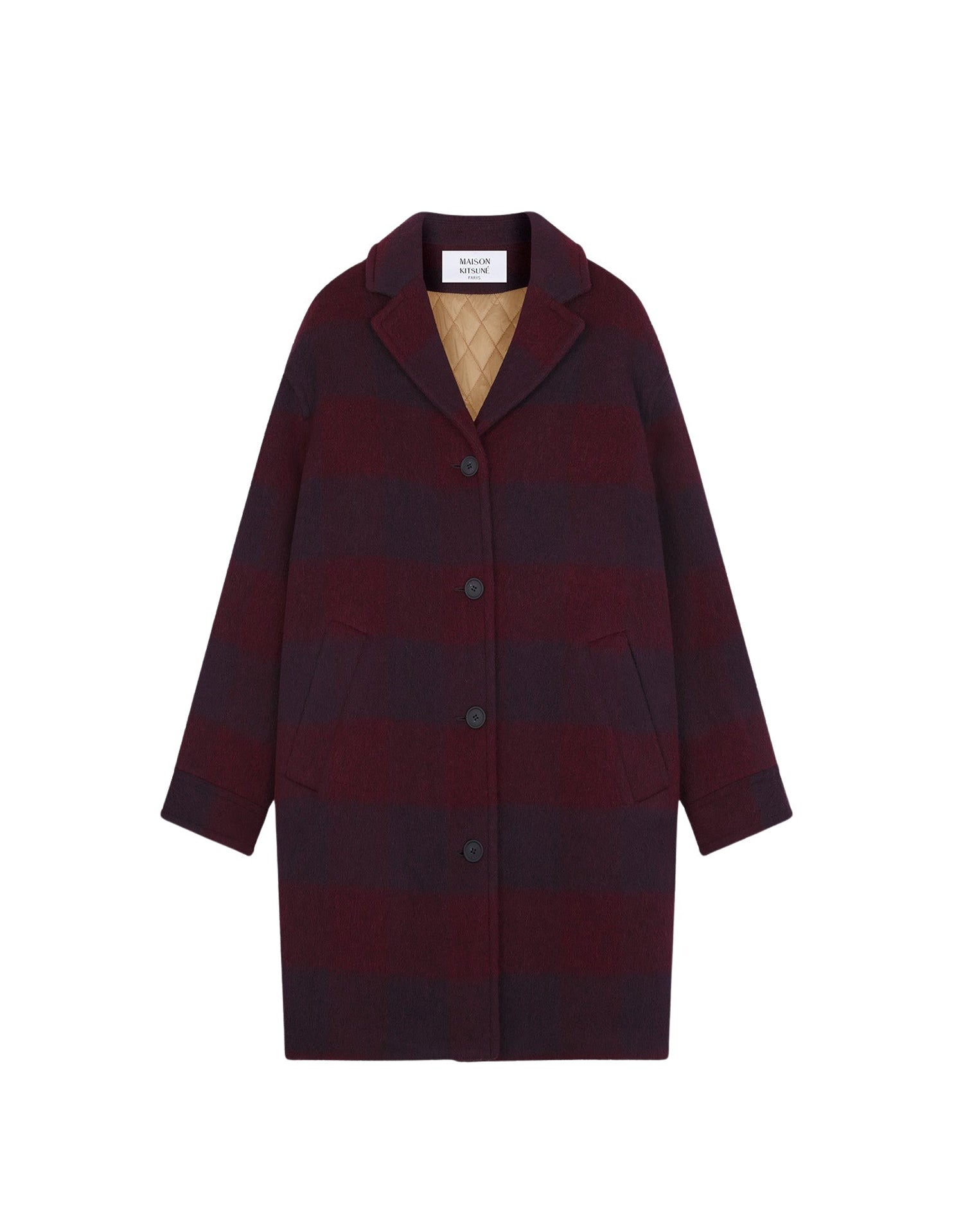 Brushed wool coat - Purple & Redstar