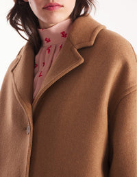 Manteau long en laine - Beige Melange