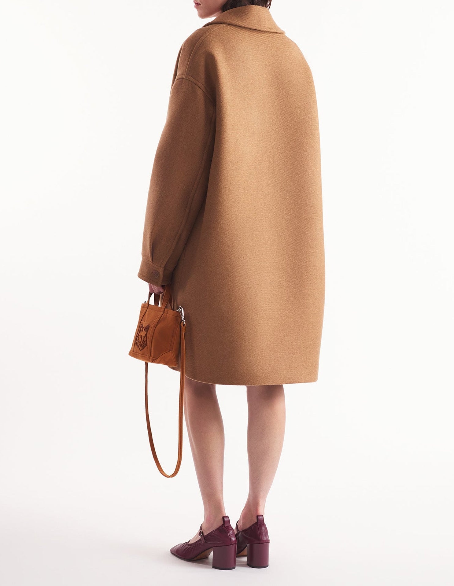 Manteau long en laine - Beige Melange