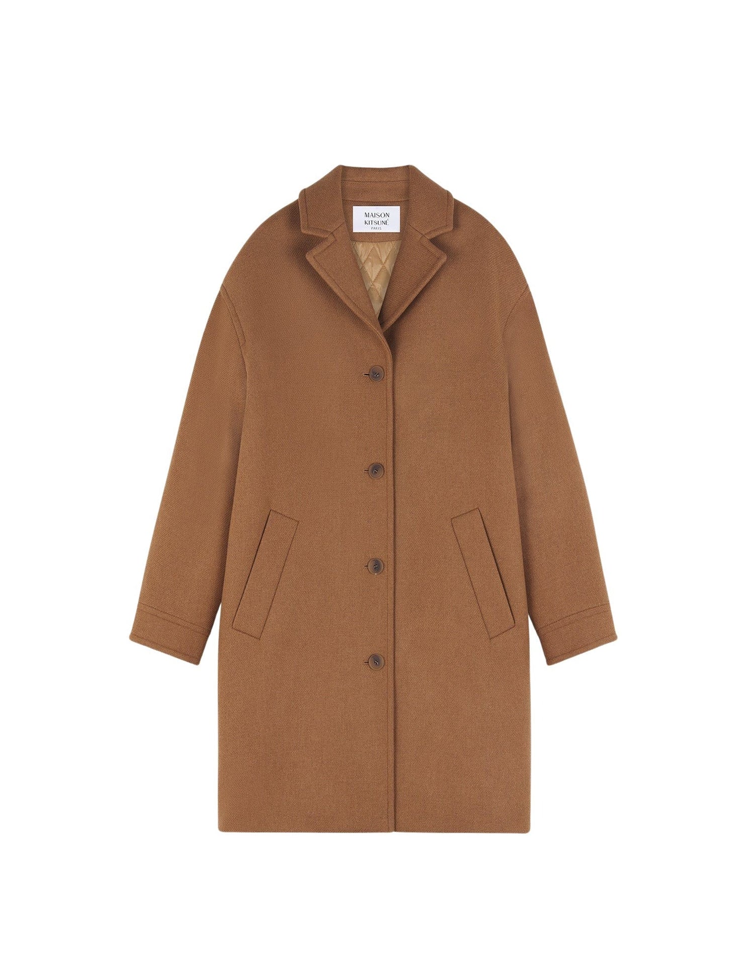 Manteau long en laine - Beige Melange