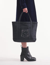Sac cabas moyen puffer Fox head - Black